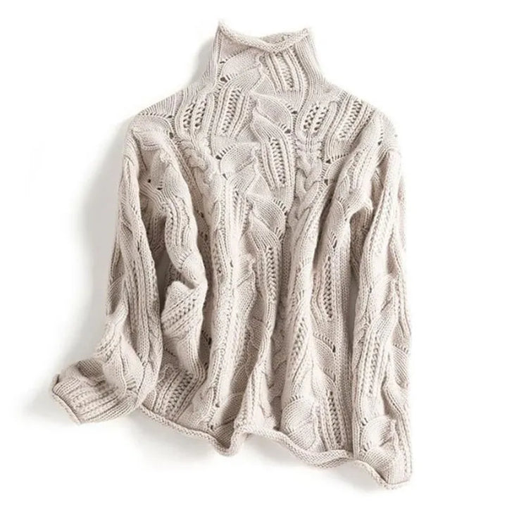 Helena™ | Hyggelig Rullekrave Sweater i Blød Blå