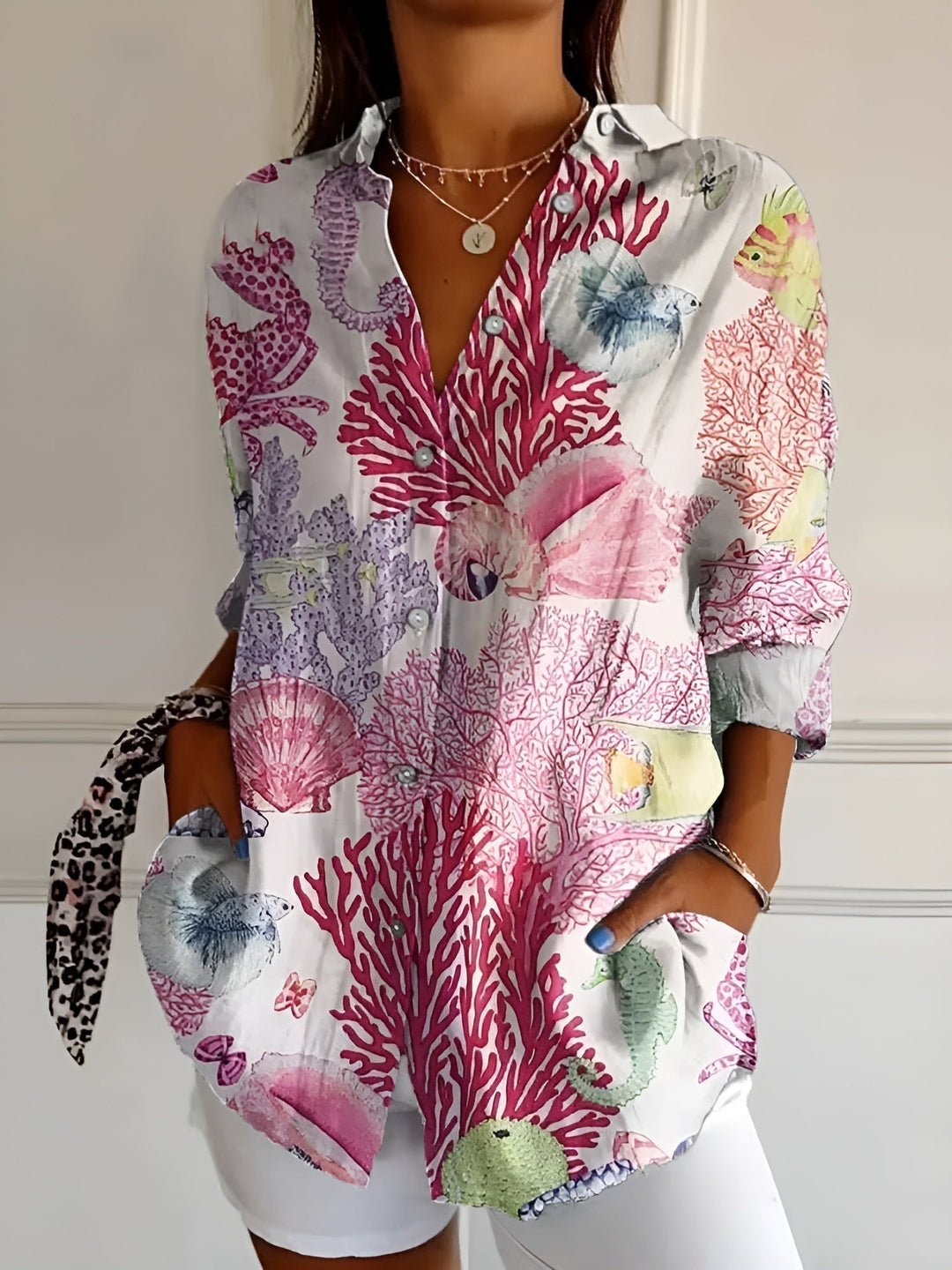 Amara™ - Floral Breeze Button-Up-Hemd